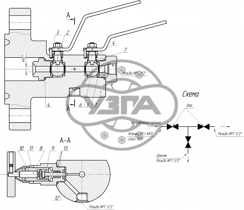 Клапан перехода Dn50 Pn100 10Х17Н13М2Т