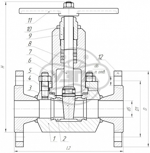 Задвижка клиновая стальная фланцевая Dn32 Pn100 12Х18Н10Т 31нж45нж