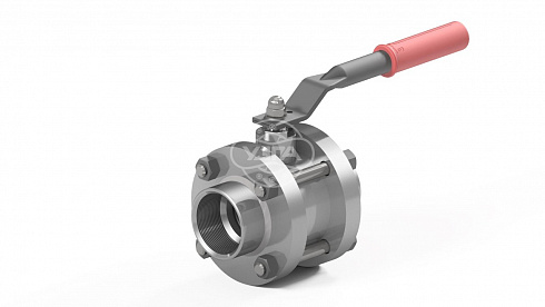 Кран шаровой разборный трехсоставной стяжной конструкции муфтовый Dn65 Pn16 09Г2С 11лс45п