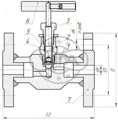 Клапан запорный Dn20 Pn100 фланцевый 08Х18Н10Т 15нж68нж-01