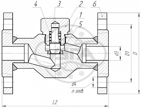 Клапан обратный подъемный фланцевый Dn15 Pn160 Ст. 20 16с48нж